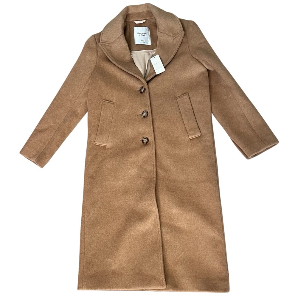 Abercrombie and Fitch Wool Blend Tailored Coat NWT - Picture 2 of 10